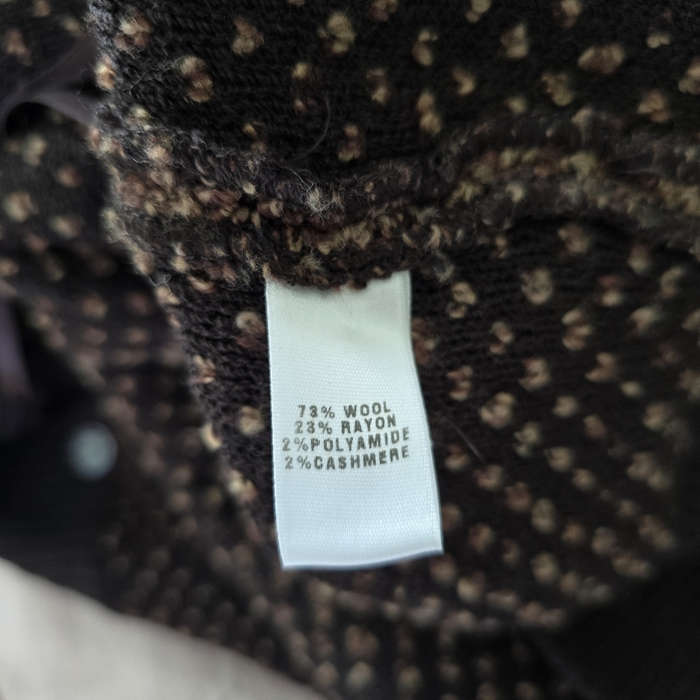 St. John Cozy Brown Knit Sweater L - Picture 7 of 9